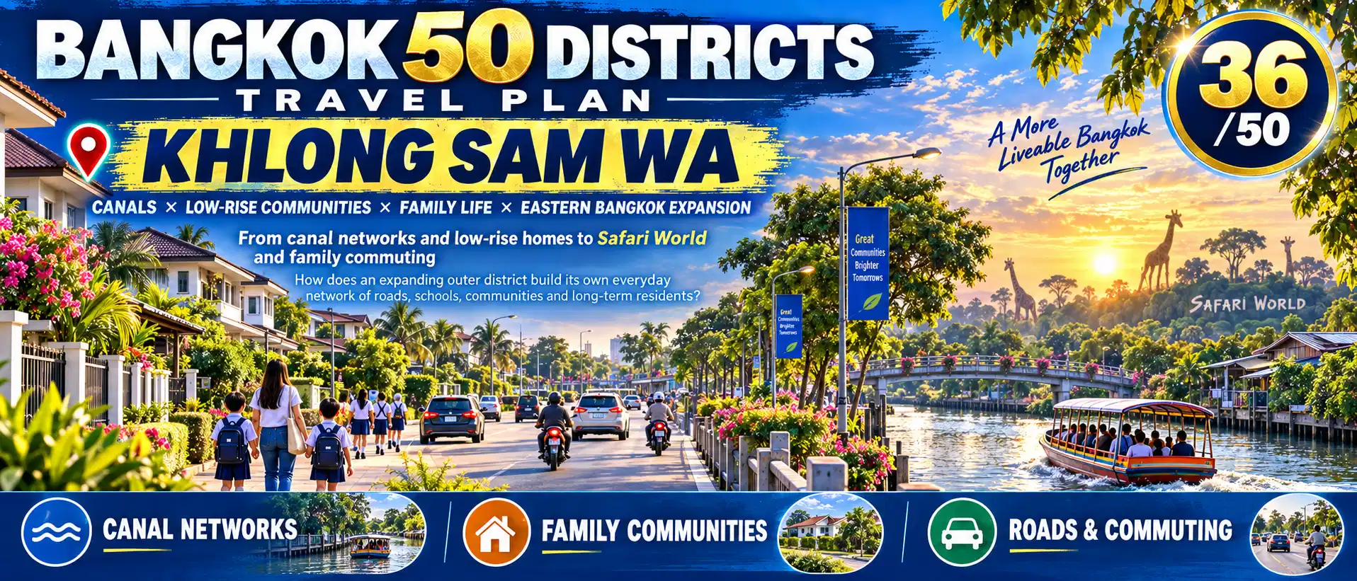Khlong Sam Wa: Canals × Low-Rise Communities × Family Life × Eastern Bangkok’s Continued Expansion