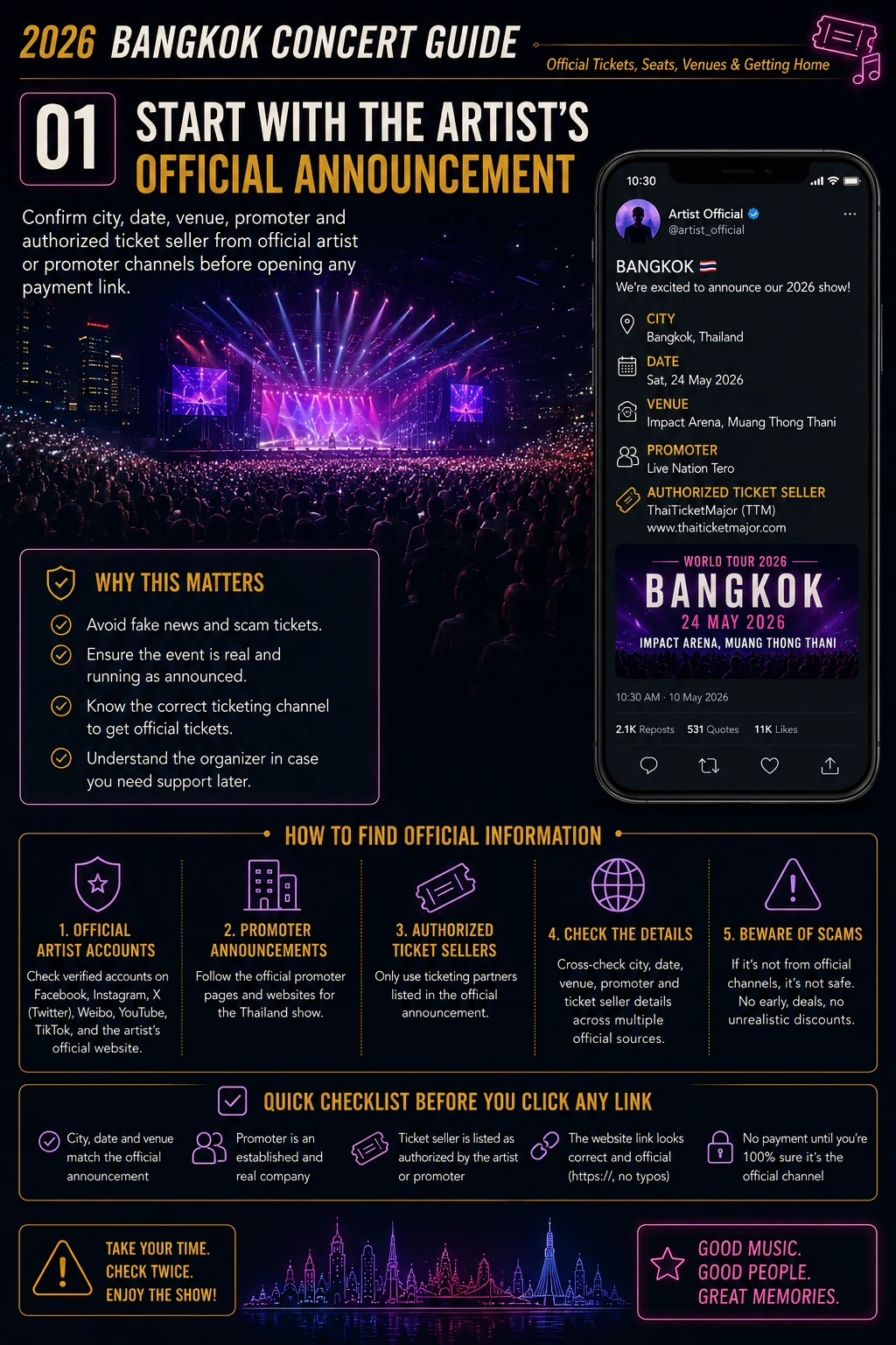 2026 Bangkok Concert Guide  Official Tickets, Seats, Venues & Getting Home — section 1 visual