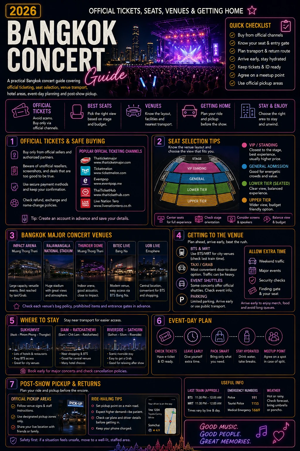 2026 Bangkok Concert Guide | Official Tickets, Seats, Venues & Getting Home